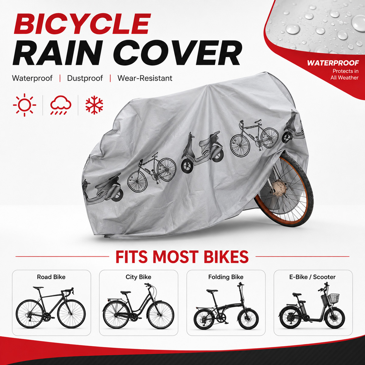 غطاء دراجة هوائية عالمي مقاوم  - مراجعة Cycling Gear Organizer وسعره