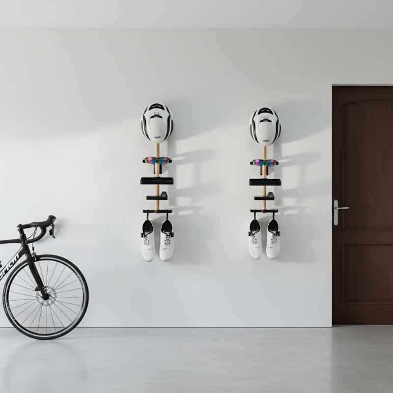 حامل جداري للدراجات من خشب الز - مراجعة Cycling Gear Organizer وسعره