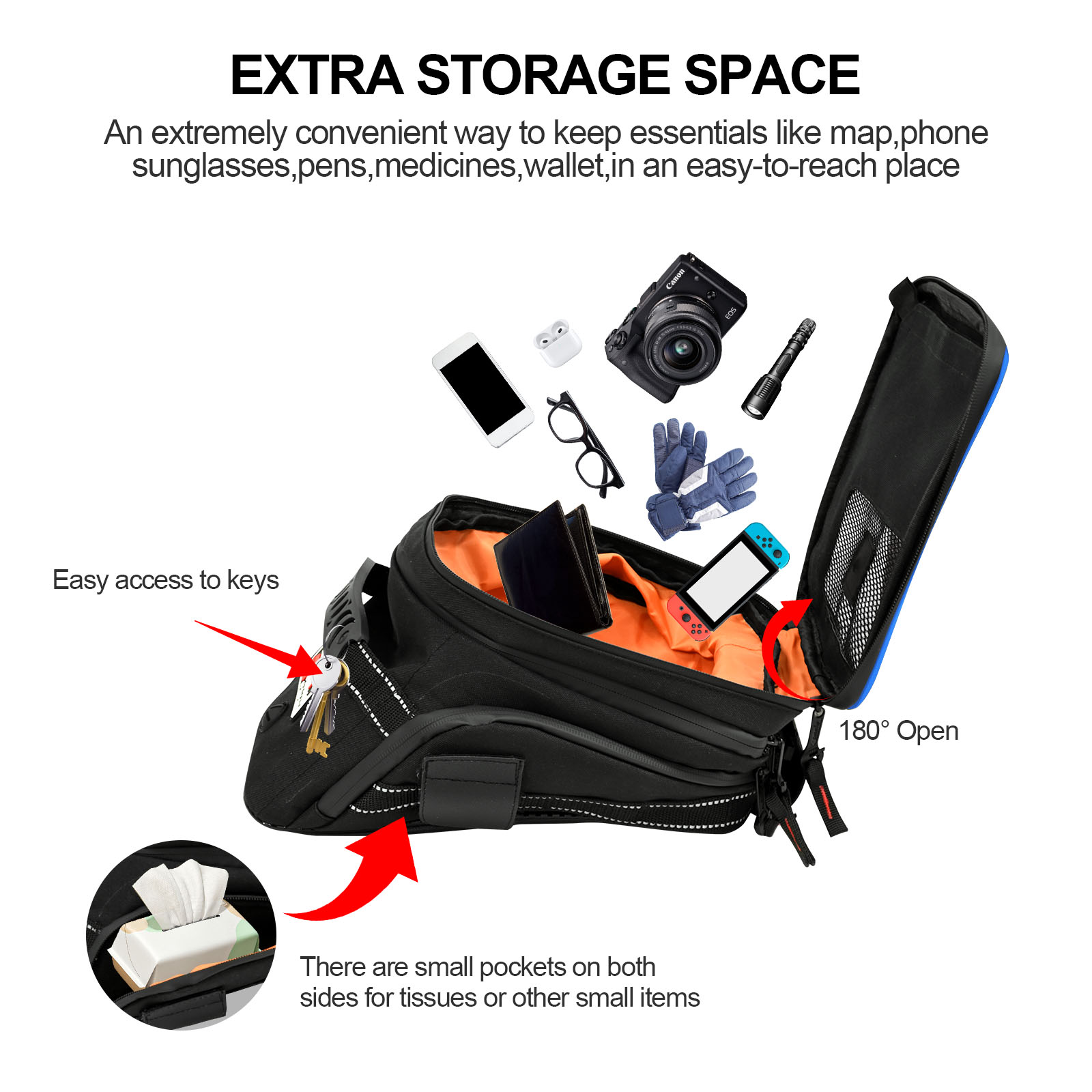 حقائب خزان دراجة نارية سعة كبي - مراجعة Cycling Gear Organizer وسعره